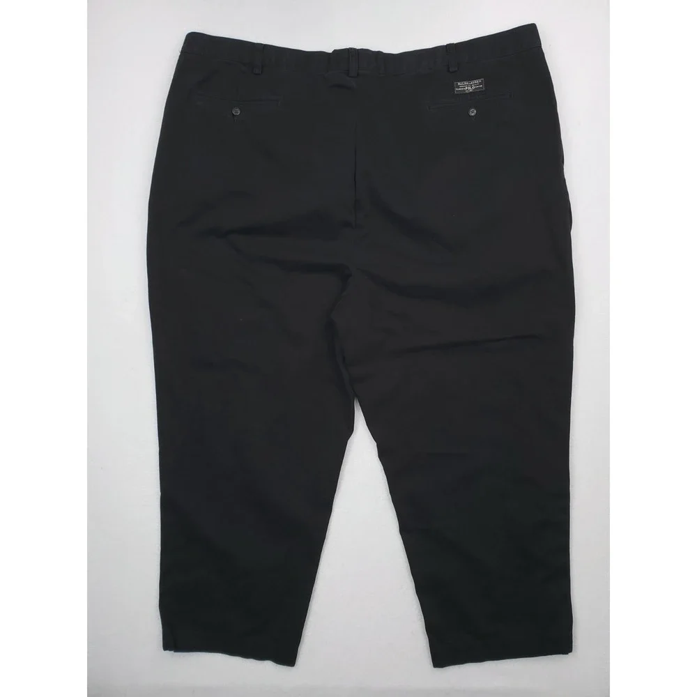 Vintage Polo Ralph Lauren Big Andrew Pants Mens 50Bx27 Black Pleated Slacks